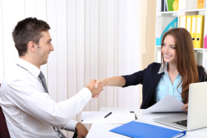 Job applicant having interview